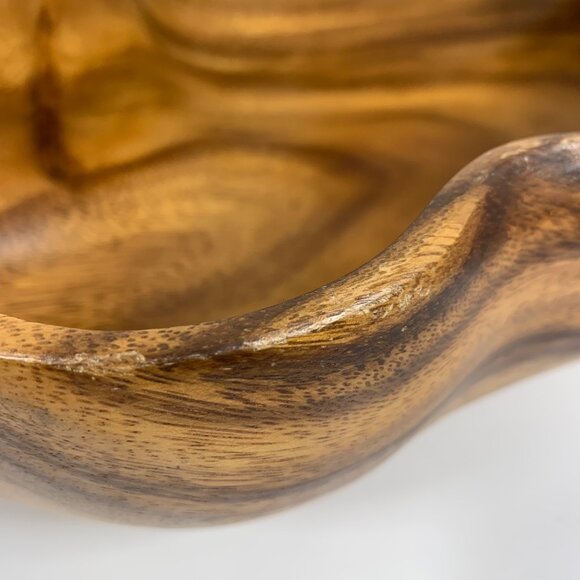 LARGE Beautiful Monkeypod Wood Serving Bowl Coffee Table Decor Vintage - Picture 10 of 13